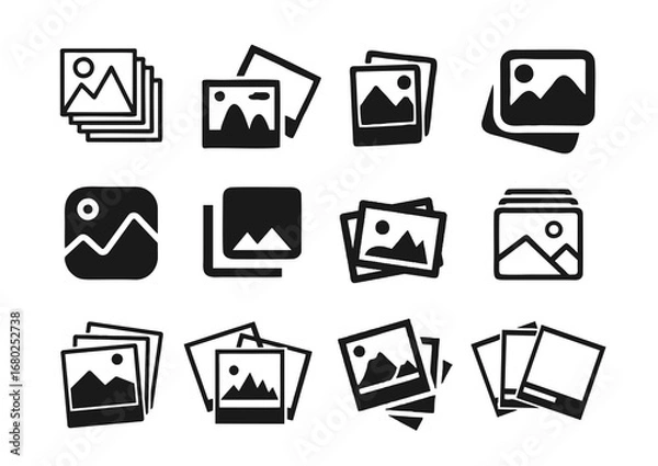 Obraz Vector photo file icon collection