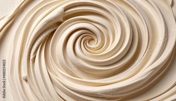 Obraz Close up of stucco swirl hand troweled pattern with warm neutral tones seamless wallpaper background rustic plaster surface detail decorative texture for design decoration architectural style