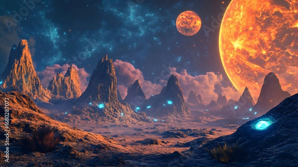 Obraz sunrise over the mountains