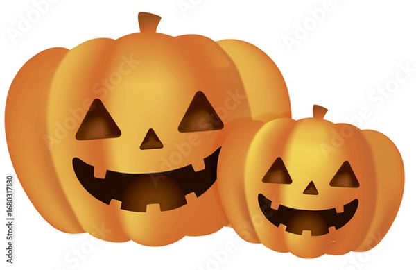 Fototapeta ハロウィンのかぼちゃ　立体的なベクター　イラスト