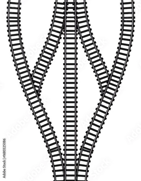 Fototapeta Railroad Tracks Intersection