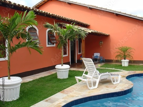 Obraz colonial red house