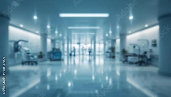 Obraz Blurred hospital interior with soft lighting