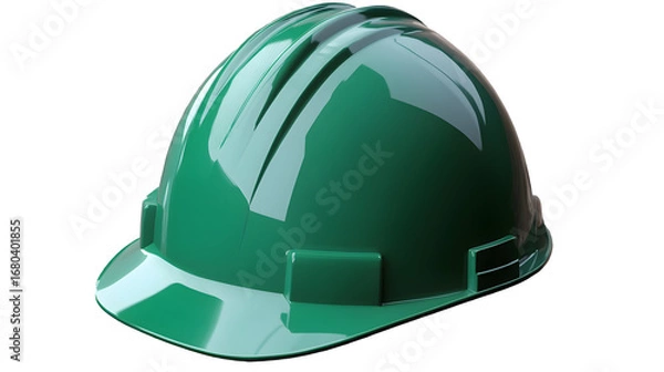 Obraz Green Hard Hat Safety Helmet on Transparent Background