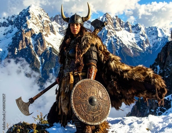 Obraz powerful mountain warrior 