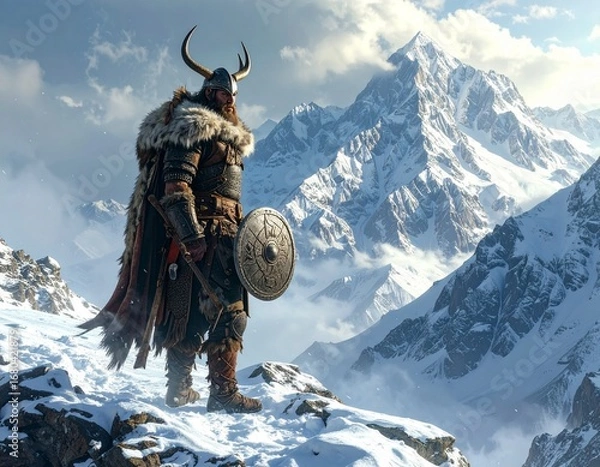 Obraz powerful mountain warrior 