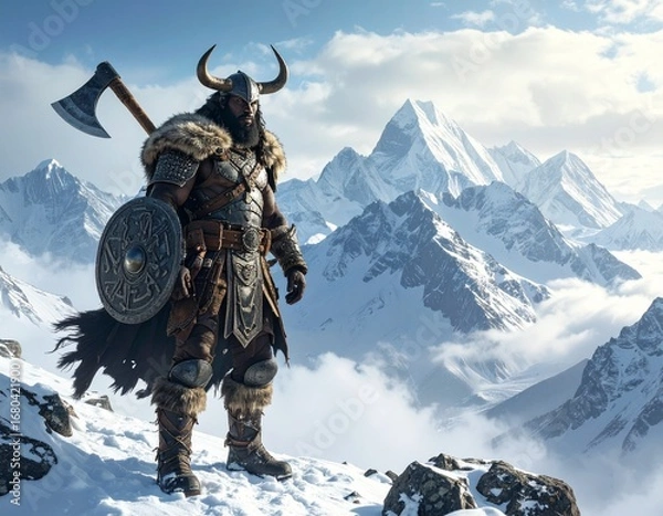 Obraz powerful mountain warrior 