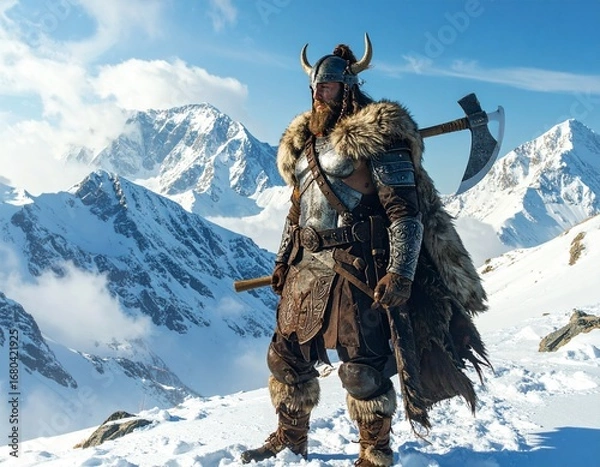 Obraz powerful mountain warrior 