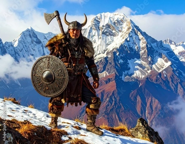 Obraz powerful mountain warrior 