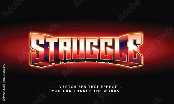 Fototapeta struggle text effect illustration