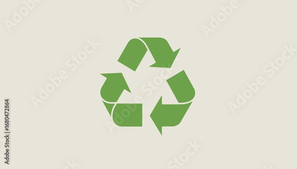 Fototapeta Simple Green Recycling Symbol for Sustainable Practices