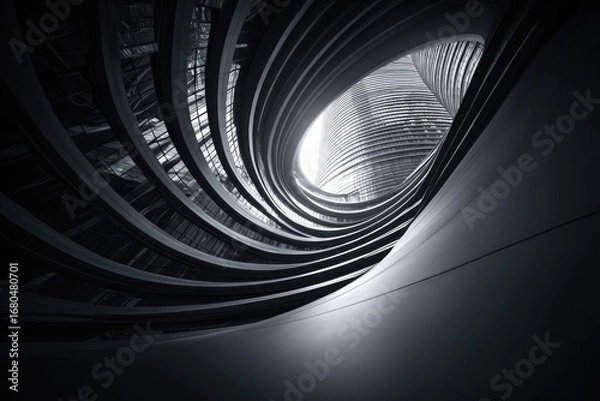 Fototapeta Modern architectural spiral, interior view