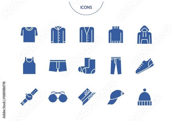 Obraz メンズファッション　アイコン ピクトグラム　ベクター イラスト　セット