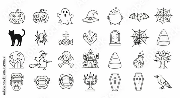 Fototapeta Halloween icon set