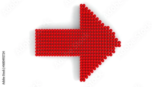Fototapeta Red arrow composed of spheres