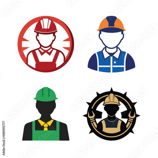 Fototapeta set of construction workers