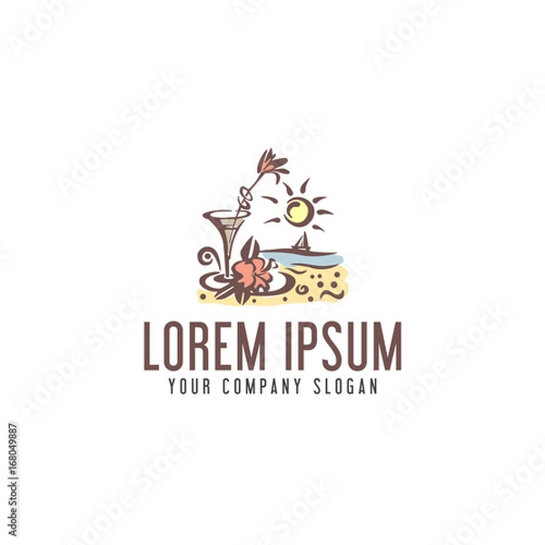 Obraz summer vacation logo. retro style design concept template