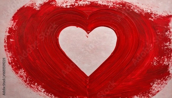 Fototapeta red heart on the white 