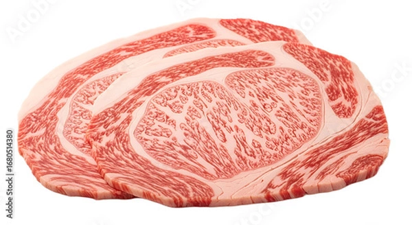 Fototapeta Wagyu Beef isolated on Transparent Background. Japanese food