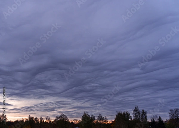 Obraz Dark creepy sky. Scary horror luminal space.