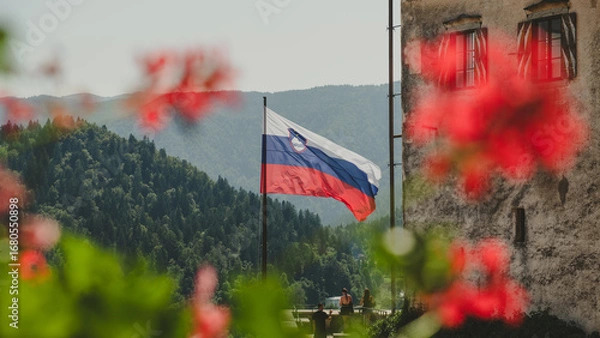 Fototapeta Bled Castle, the oldest in Slovenia