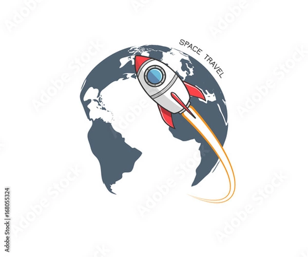 Obraz Rocket and earth logo