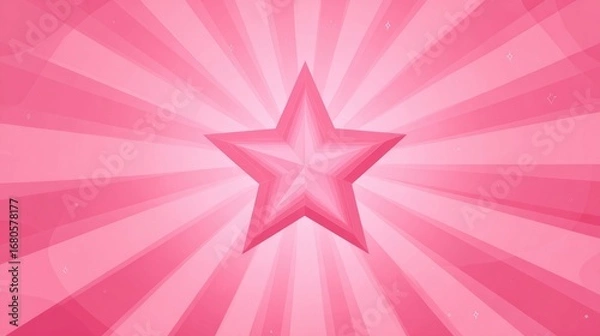 Fototapeta Pink starburst background with a 3D star