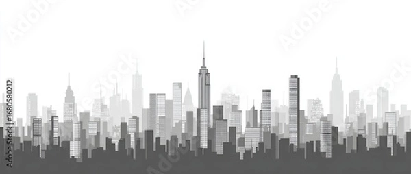Obraz Monochromatic city skyline