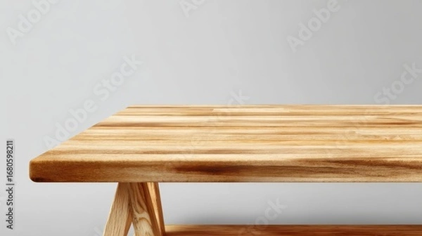 Fototapeta Stylish Light Wooden Table Top Isolated on Transparent Background Ideal for Modern Business Presentations, Digital Marketing, and Lifestyle Branding, Inspiring Minimalistic Elegance and.