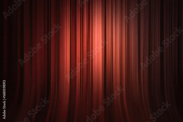 Obraz Deep crimson curtains, vertically striped, with soft glows