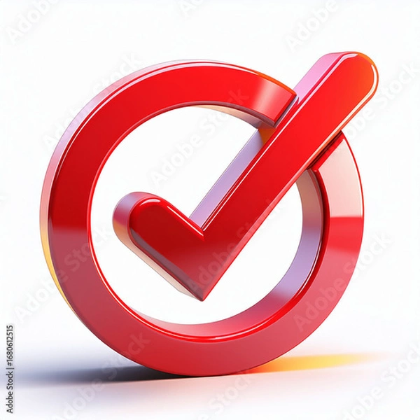 Fototapeta red check mark