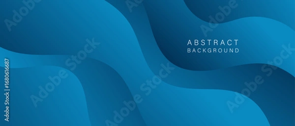 Fototapeta Abstract dark blue background with glowing circular wave patterns and futuristic grid texture. Perfect for technology, digital media, and professional business design.