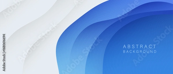 Fototapeta Elegant abstract background with blue and white gradient wave layers, minimal and clean style. Great for professional branding, web design, and modern layouts.