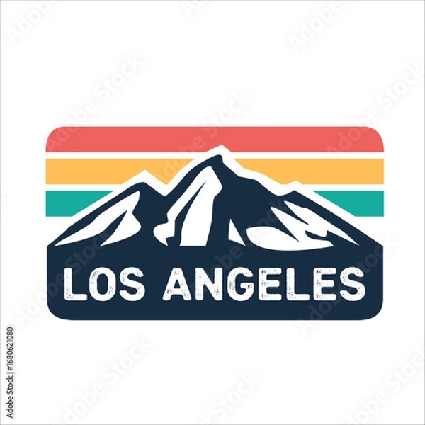 Fototapeta los angeles mountain icon vector, logo vector, illustration vector, background mountain