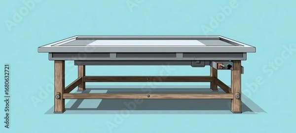 Obraz Architect drawing table. Generative AI technology.	
