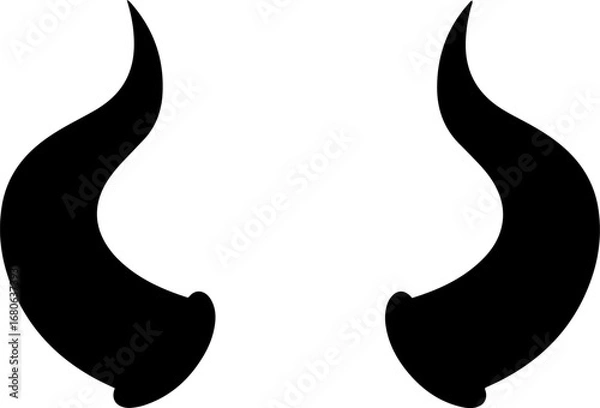 Obraz Devil horns icon silhouette vector flat illustration design.