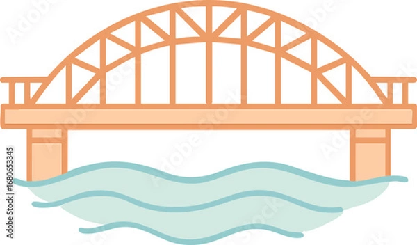 Obraz 다리,수면,주황,민트,구조물, 한강, 브릿지, 뉴욕,