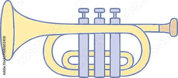 Obraz 트럼펫,악기,노랑,파랑,음악,호른,악기,노랑,음악,클래식,오케스트라,연주,캐릭터,즐거움,음악회,공연,뮤직,재즈,나팔