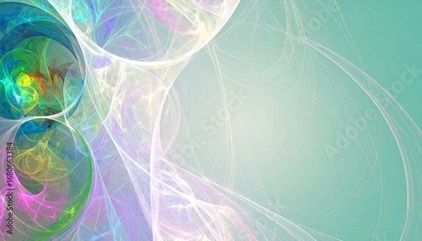 Fototapeta Colorful abstract design against an imaginary fractal background with copy space available