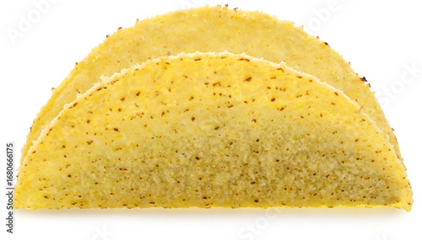 Fototapeta Empty Mexican taco shell or corn tortilla isolated on white background.