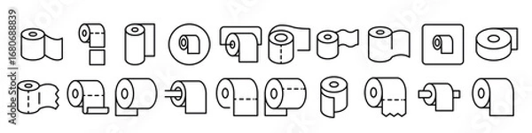 Obraz Toilet Paper Thin Icons Collection. vector