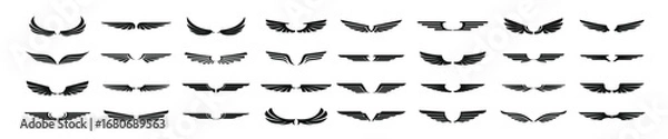 Obraz wings icons set vector illustration