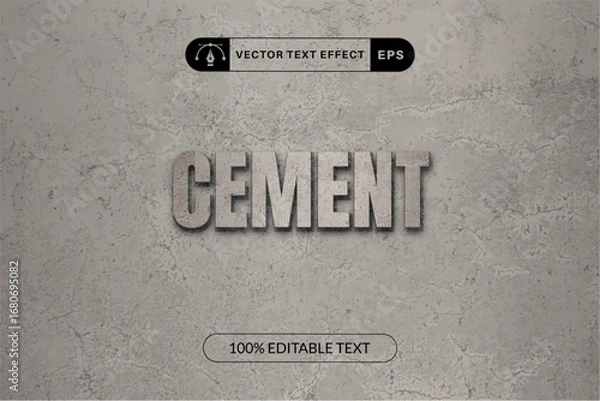 Obraz Cement text effect for construction with cement style