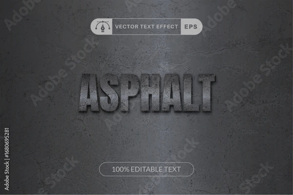 Obraz Asphalt text effect for construction with cement style