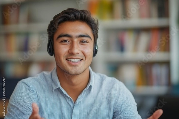 Fototapeta portrait of a handsome young man, Generative AI