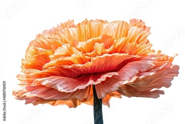 Obraz Peach-toned flower, full bloom, isolated