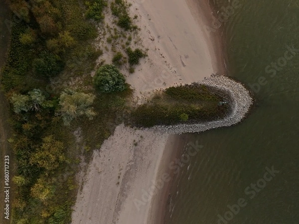 Obraz Rhein Fluß am Abend Aerials Drohne