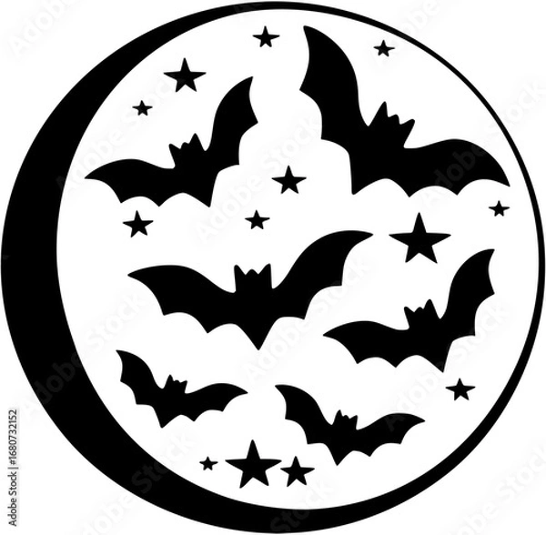Obraz halloween background with bats