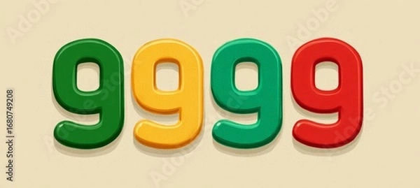 Obraz 9999 number art illustration. Generative AI technology.	
