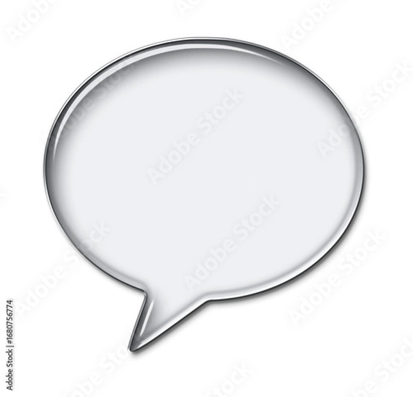 Fototapeta Transparent glass oval speech bubble isolated on transparent background